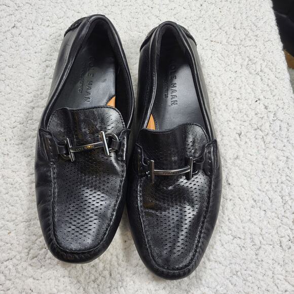 Cole Haan Men\'s Grand Laser Bit Driving Loafers Black Leather Men size 9 M main image 4